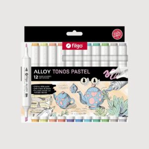 Marcador Artístico Permanente Doble Punta Filgo ALLOY – Tonos Pastel x12