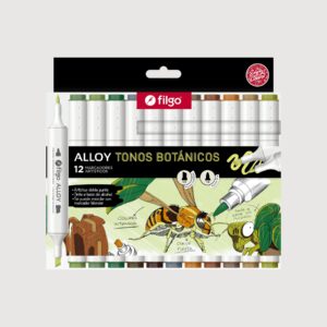 Marcador Artístico Permanente Doble Punta Filgo ALLOY – Tonos Botánicos x12
