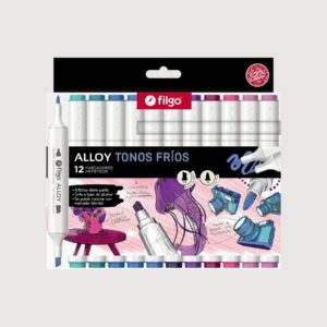 Marcador Artístico Permanente Doble Punta Filgo ALLOY – Tonos Fríos x12