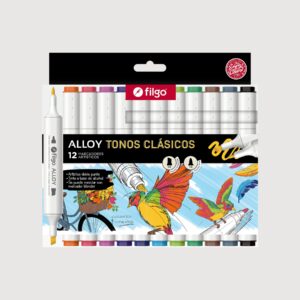 Marcador Artístico Permanente Doble Punta Filgo ALLOY – Tonos Clásicos x12