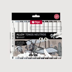 Marcador Artístico Permanente Doble Punta Filgo ALLOY – Tonos Neutros x12