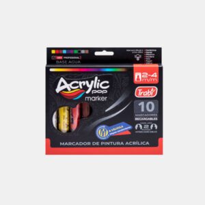 Marcador Acrílico ACRYLIC POP Trabi – Surtido x 10un.