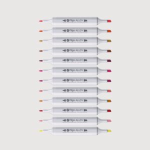 Marcador Artístico Permanente Doble Punta Filgo ALLOY – Tonos Cálidos x12