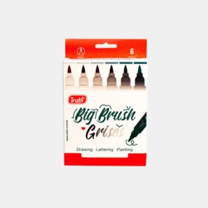 Marcador Big Brush Trabí – Grises x 6un.