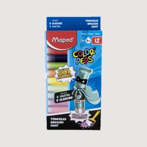 Tempera Escolar Maped | Pomos 8ml. x12 Trad + Pastel