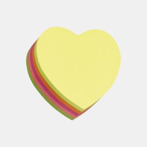 Taco de Papel Adhes. CORAZÓN FLÚO – 250 hjs.
