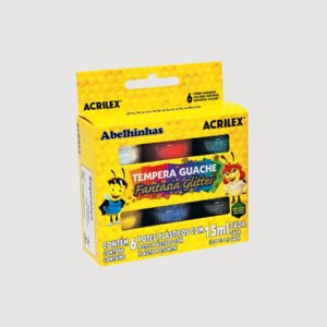 Tempera ACRILEX Pote 15ml x6 | Glitter
