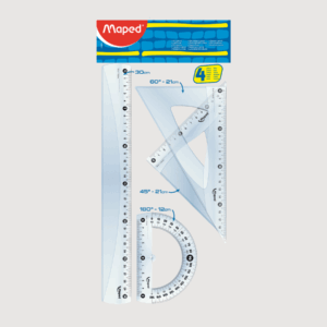 Kit de Geometría Maped Cristal | 30 cm – 4pz.