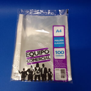 Folios A4 – Equipo Comercial x 100 un.