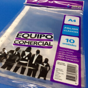 Folios A4 – Equipo Comercial x 10 un.