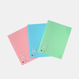 Carpeta plástica A4 c/4 folios en «L» x10 un.