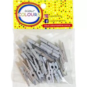 Mini Broche Plata 30mm x 25 unidades – COLOURS 21825