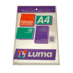 Folios A4 – Extra Fuerte x 10 un. LUMA