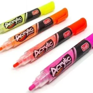 Marcador Acrílico ACRYLIC POP Fluor TRABI x4 unidades