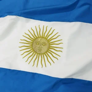 Bandera Argentina Bordada para Ceremonia doble sol