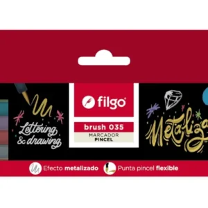 Marcador Punta Pincel Filgo x6 Colores Metalizados