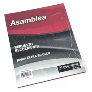 Repuesto Escolar N3 Rayado ASAMBLEA x96hjs.