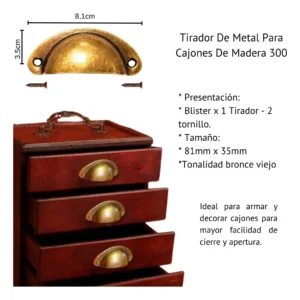 Herraje p/manualidades CBX (300) – Tirador 81x35mm