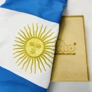 Bandera Argentina Bordada para Ceremonia doble sol