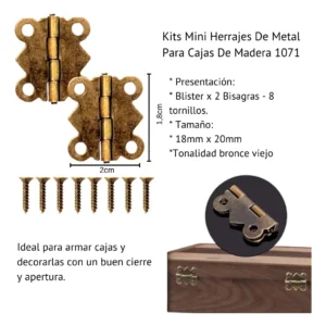 Herraje p/manualidades CBX (1073) – Bisagra 28x29mm