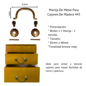 Herraje p/manualidades CBX (443) – Manija 84x40mm