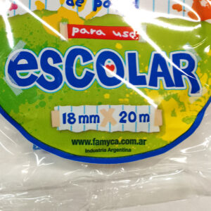 CINTA ADHESIVA DE PAPEL AUCA – 18MM X 20MTS LINEA ESCOLAR