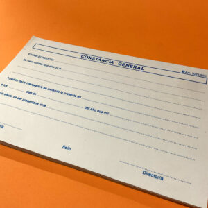 Registro / Constancia general block x 200
