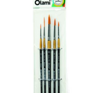 Pinceles en Set Redondo / Liner x5 unidades OLAMI  Pl 900