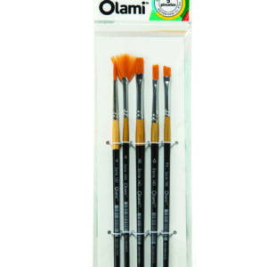 Pinceles en Set Redondo / Abanico / Chato x5 unidades OLAMI  Pl 905