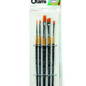 Pinceles en Set Liner / Chato / Angular x5 unidades OLAMI  Pl 910