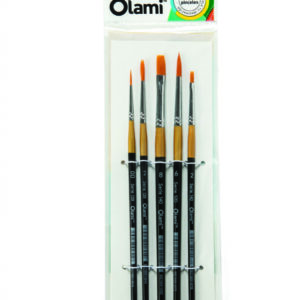 Pinceles en Set Redondo / Liner / Chato x5 unidades OLAMI  Pl 915