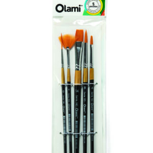 Pinceles en Set Abanico / Liner / Chato x5 unidades OLAMI  Pl 920