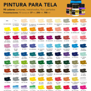 Pintura para Tela ETERNA 250ml. – Colores Tradicionales