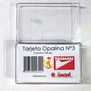 Tarjetas Opalina Blanca Lisa N°3 9,5×5,5cm x100 unidades – ARCOLOR