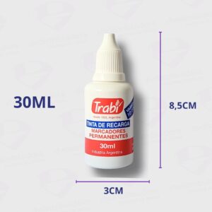 Tinta de Recarga para Marcador Permanente TRABI 30 ml.