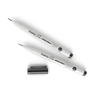 Microfibra «Drawing Pen» c/puntera metálica Japonesa de 0,03 a 1 mm de espesor y Brush.