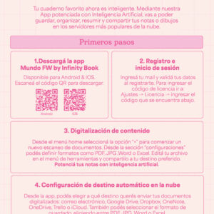 Cuaderno FW Infinity Book A4 Tapa Semirrígida x 80 Hjs. Cuadriculadas Modelo: Neo Pink