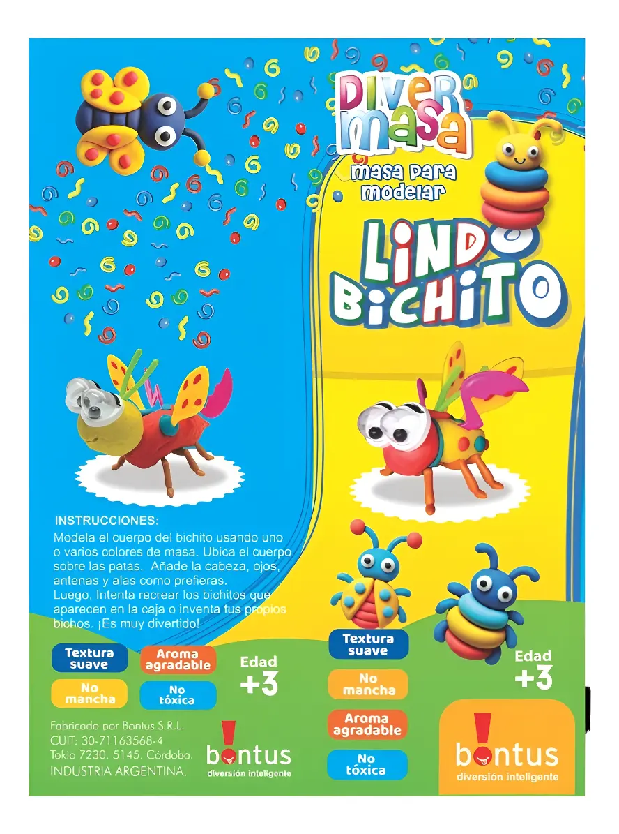 Juego de masas "Lindo Bichito" +3 años - BONTUS - Imagen 2