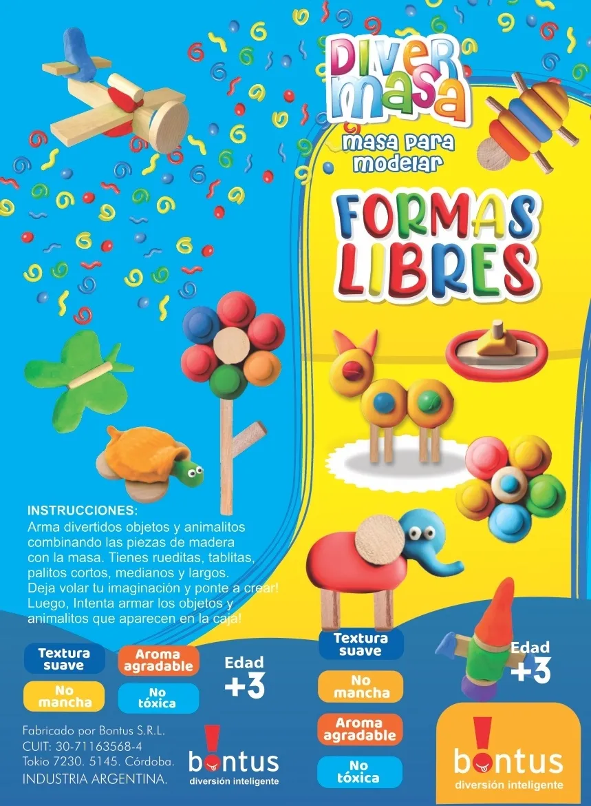 Juego de masas "Formas Libres" +3 años - BONTUS - Imagen 2