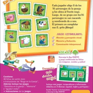 Juego de cartas «Bingo en la granja» +3 años para 2-4 jugadores- BONTUS