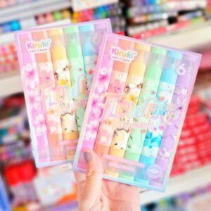 Marcador fluo Flowers Perfumados 6 Doble punta, 12 colores pasteles – KIRUKI 180012