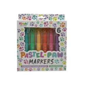 Set de Marcadores al Agua Pastel-Paw con Diseño de Patitas – KIRUKI 700022