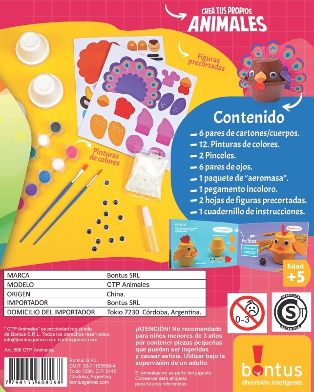 Juego de masas "Crea tus propios animales" +5 años - BONTUS - Imagen 2
