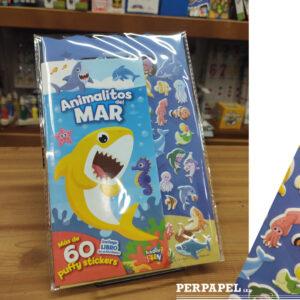 Libro con 60 puffy stickers » Animalitos del mar» + Libro de actividades