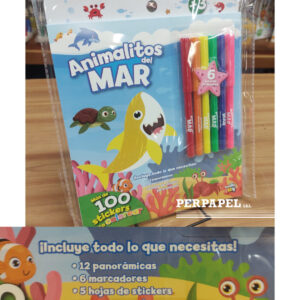 Libro para colorear stickers «Animalitos del mar»
