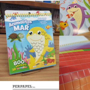Libro con 800 stickers 3D mosaicos «Animalitos de la granja» y «Animalitos del mar»