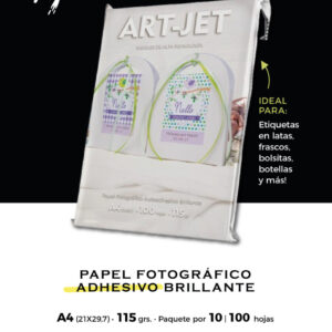 Papel Fotográfico Brillante Adhesivo A4