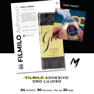 Filmilo Adhesivo A4 x 20 hjs. – Art Jet – Oro Lujoso