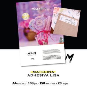 Papel Matelina Adhesiva Lisa 108grs.